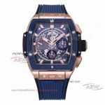 Perfect replica BBF factory Hublot Big Bang barrel shaped rose gold case watch 